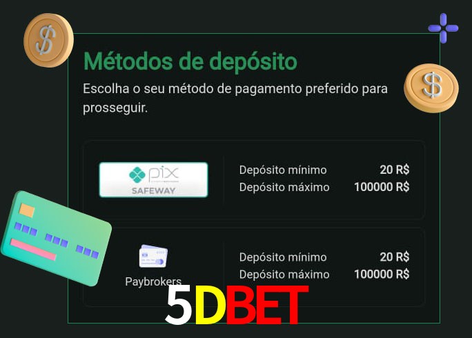 O cassino 5Dbet oferece uma grande variedade de métodos de pagamento